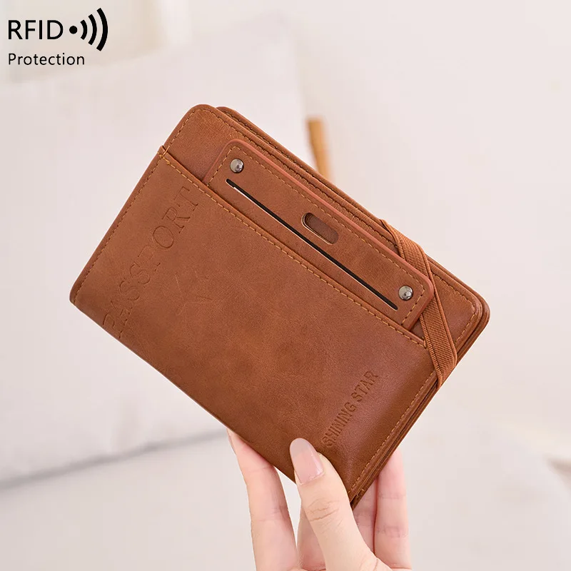 

New portable retro RFID anti-magnetic passport wallet