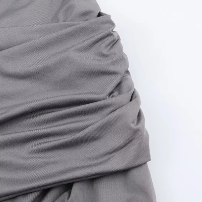 High-grade Grey Halter Elegant Dress Evening Party Sexy Off Shoulder Lady Tank Sleeveless Beauty Backless Dresses Simple Slim