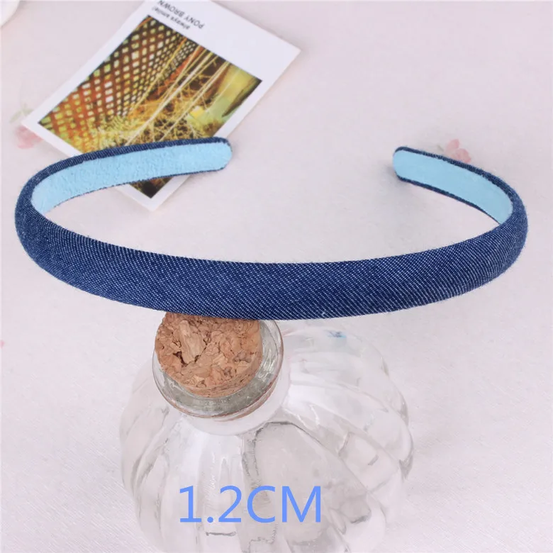 Hot Sale New Fashion Korean Jeans Hairbands Handmade Blue Denim Leisure Headbands Women Girls Barrette Hair Accessories