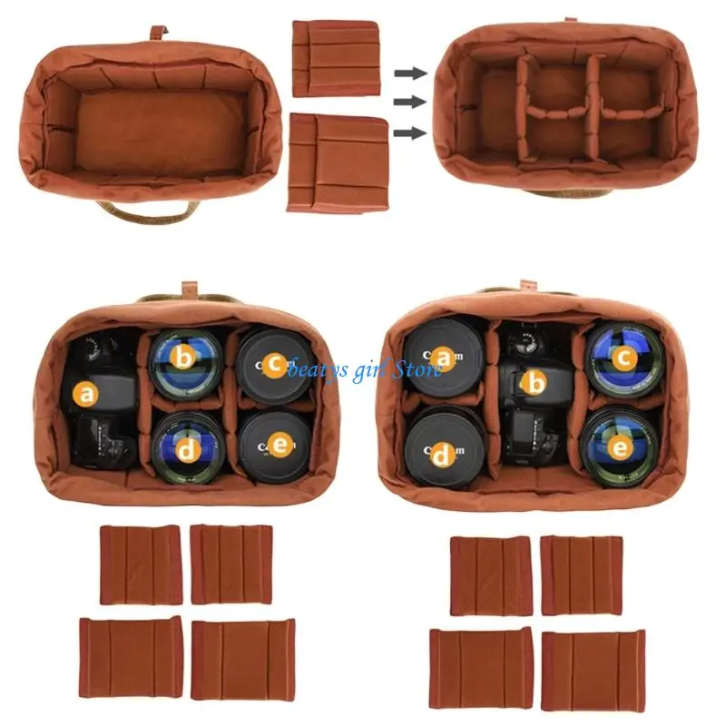 

C7AB DSLR Camera Lens Padded Insert Bag Case Ensuring Protections During Transport