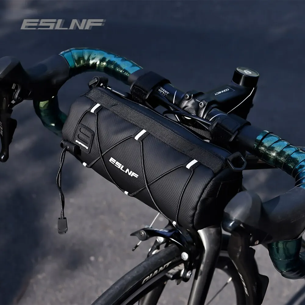 

ESLNF Bike Bag Portable Handlebar Pannier Multi-purpose Large Capacity Backpack MTB Road Cycling Frame Tube Bag Elastic Band