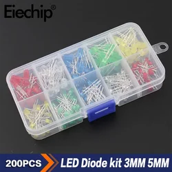 100PCS/LOT 3MM 5MM Light Emitting Diode F3 F5 Led Diode Kit Red Green Blue Yellow Orange Electronic Components