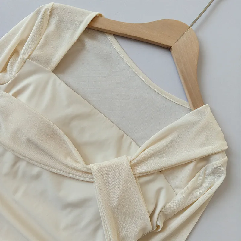 Damen Herbst-Winter Yoga Mesh Atmungsaktives Lauf-Sport-Langarm-Crop-Top mit Brustpolstern, Hochwertige Fitness-Oberteile – Detail 4