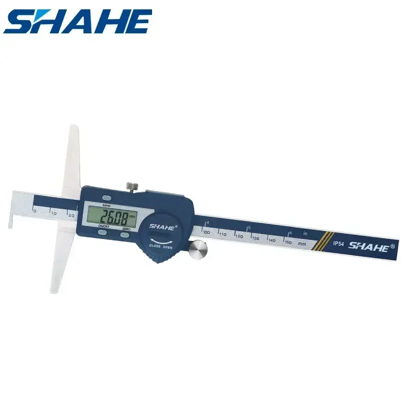 SHAHE 0-150/200/300mm Single Hook Digital Depth Digital Vernier Caliper Electronic Caliper Stainless Depth Caliper