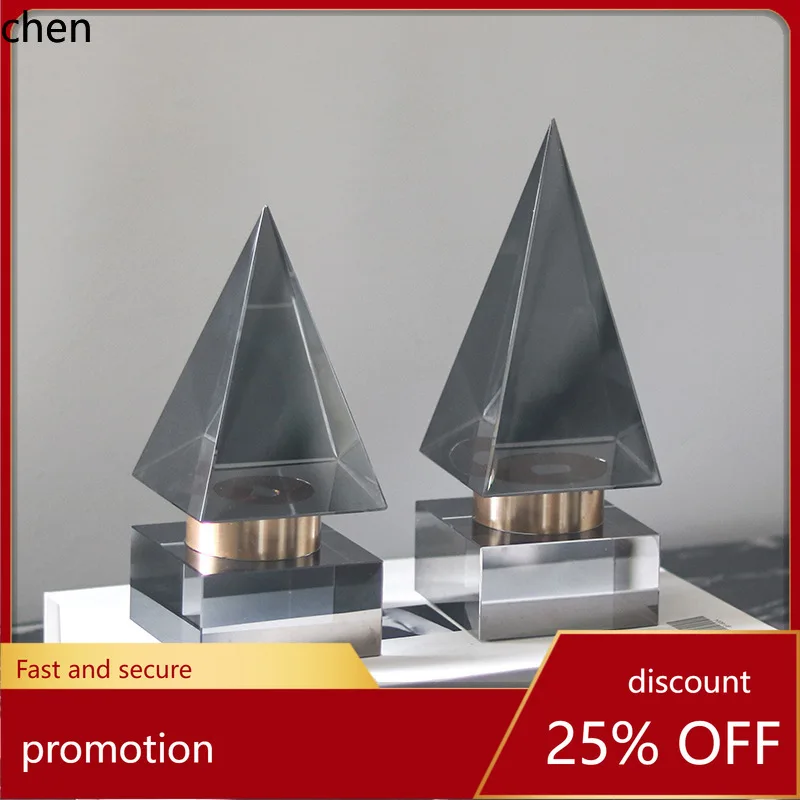 

H1 Geometric Cone-Shaped Crystal Ornament for Living Room, Bedroom, Entryway, Hotel, TV Cabinet, Home Decor