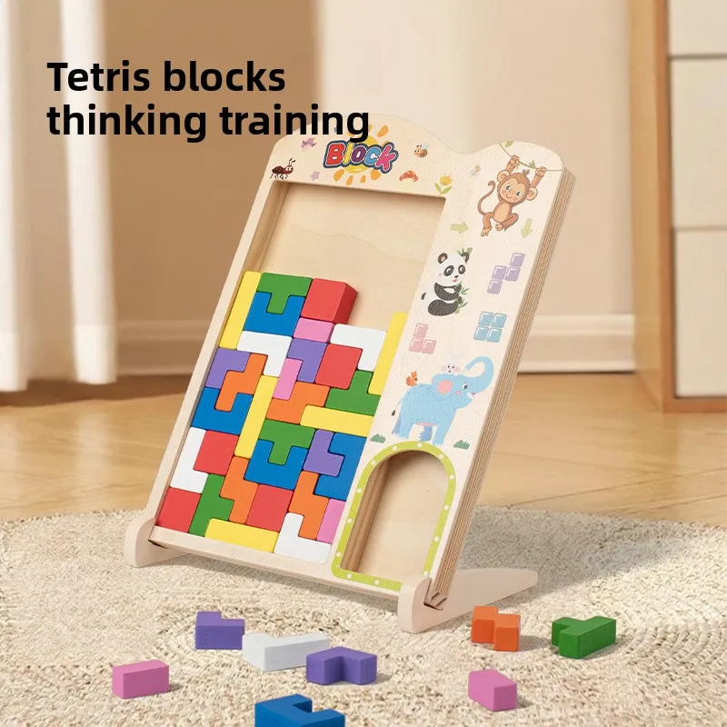 

Kids 3d Wooden Puzzle Block Colorful Building Block Creative Games For Kids Educational Toys Perfect Gift A Playmate