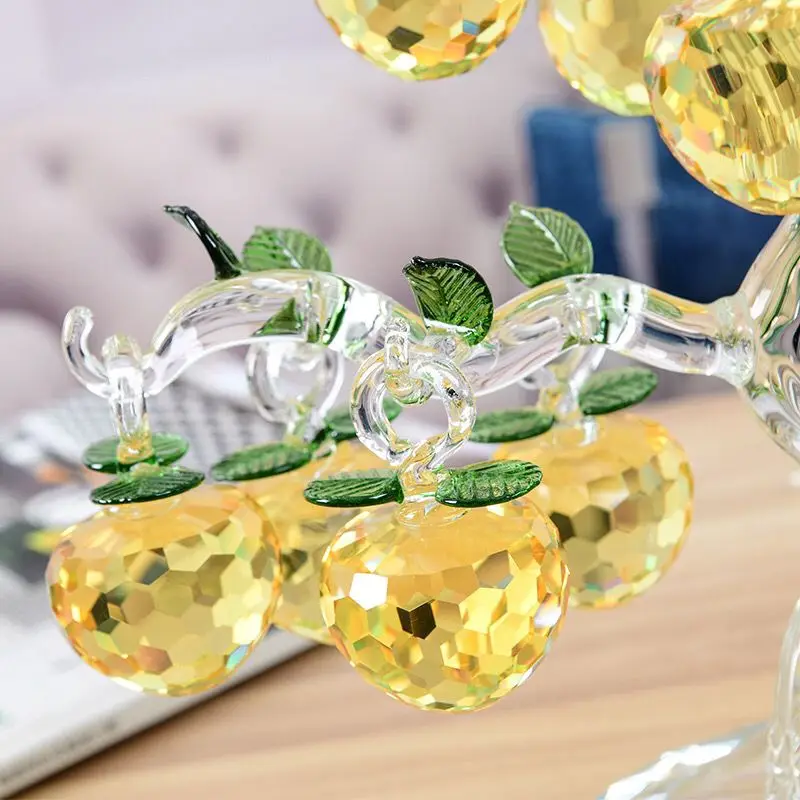 Home Decoration Crystal Apple Tree Ornament Money Tree Living Room Entrance TV Wine Cabinet Decoration Gift Housewarming Gift