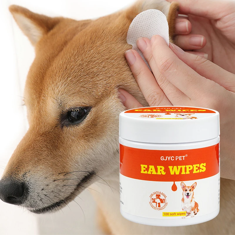 Pet Ear Wet Wipes Dog Ear Odor Remover Anti Ticks Mites Relieve Itching Non Toxic Against Infection Cat Ear Cleaning Paper100pcs