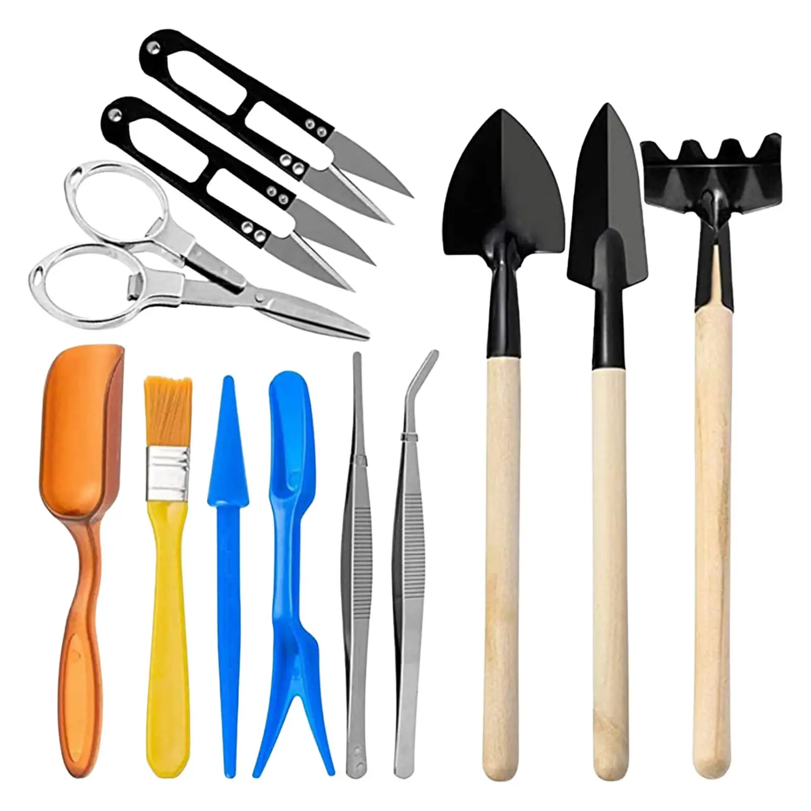 12Pcs Succulent Tools Muitifunctional Accessories Potting Scissors Shovel Tweezers Gardening Tool Set Hand Transplanting Tools