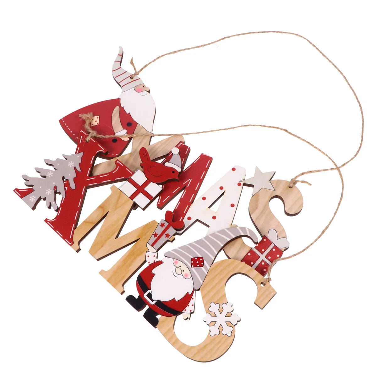 

2Pcs Christmas Wooden Pendant Letter Hanging Ornament Xmas Door Hanging Board Wooden Wall Door Decor Lightweight for Holiday