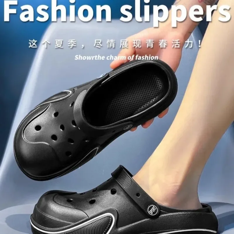 

Сандалии, летние садовые простые сабо, мужские пляжные тапочки, уличные непромокаемые мягкие шлепанцы, повседневные нескользящие женские домашние тапочки