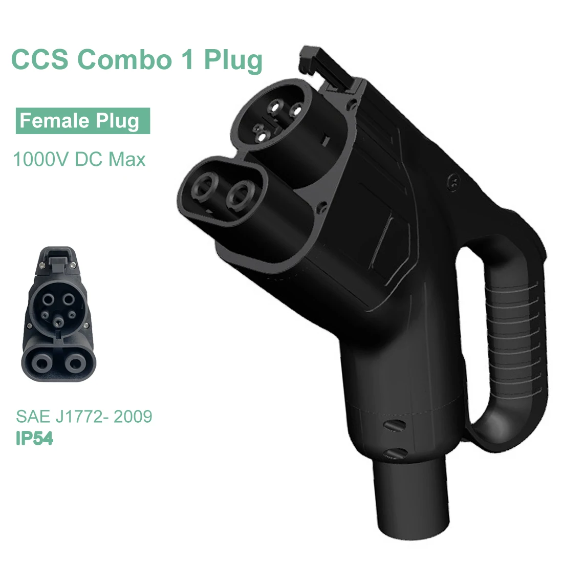 DC 125A 150A CCS Combo 1 Female Plug J1772 Type 1 EVSE CCS 1 Connector without Cable Fast Charging for Electric Vehicles US