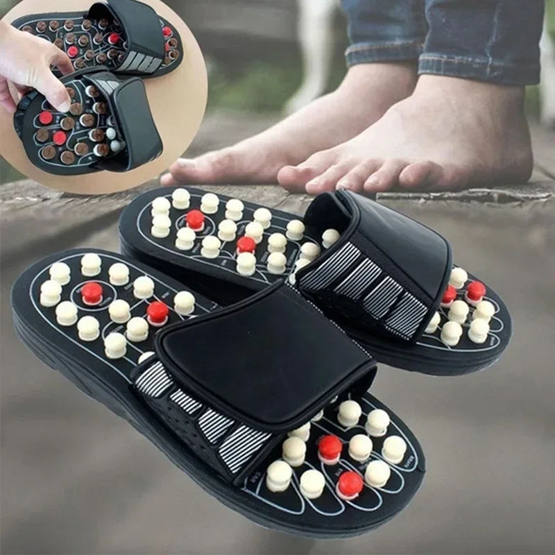 Acupoint Massage Slippers Sandal For Men Feet Chinese Acupressure Therapy Medical Rotating Foot Massager Shoes Unisex