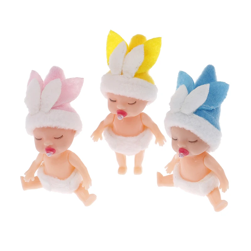 1PC Cute Mini Easter Doll 9CM Easter Elf Doll Baby Elves Doll Movable Arm Leg Doll Toy Easter Rabbit Doll For Children Kids