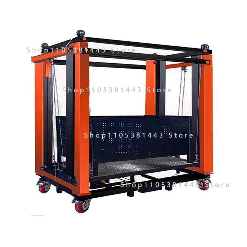 Load Bearing 300-500KG Mobile Automatic Lifting Platform Remote Control Folding Decoration 5M Electric Scaffolding