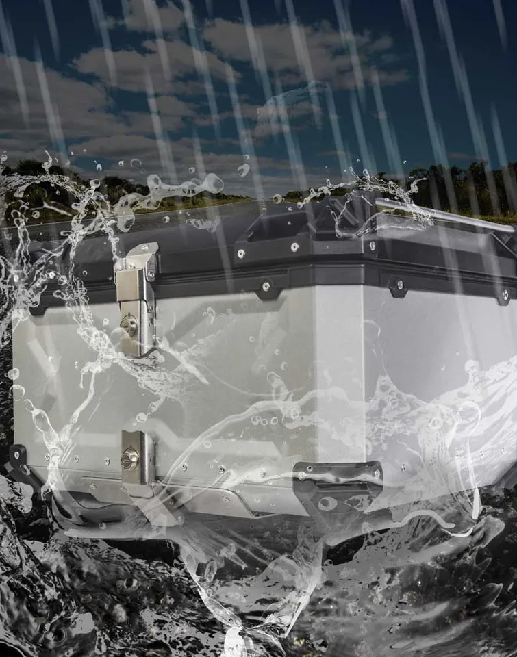60L Liter Motorcycle Luggage Trunk Top Box Case Waterproof Helmet