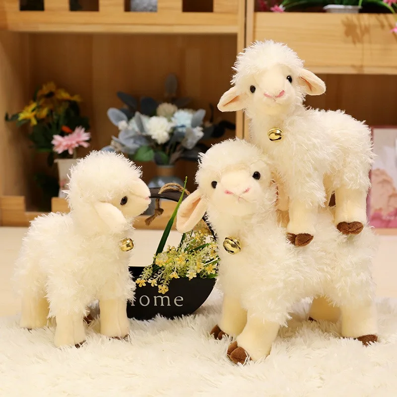 

Simulatio Kawaii Lovely Animal Sheep Plush Toys Little Lamb Dolls Cute Bell Alpaca Toys High Quality Toy Children Girls Gifss Up