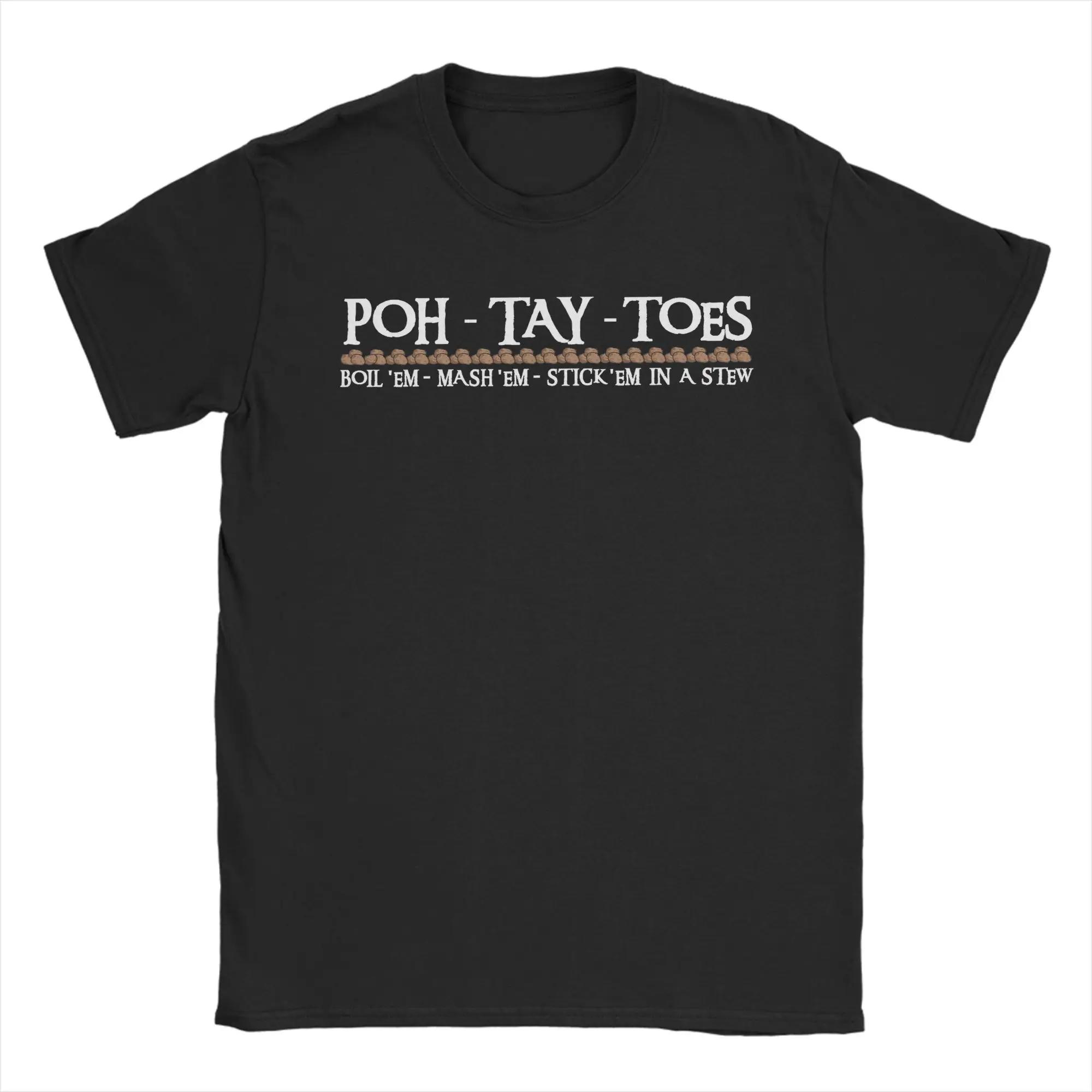 POH-TAY-TOES L-Lords of The Rings T-Shirt for Men  Novelty Pure Cotton Tees Crew Neck Short Sleeve T Shirts Printed Clothes