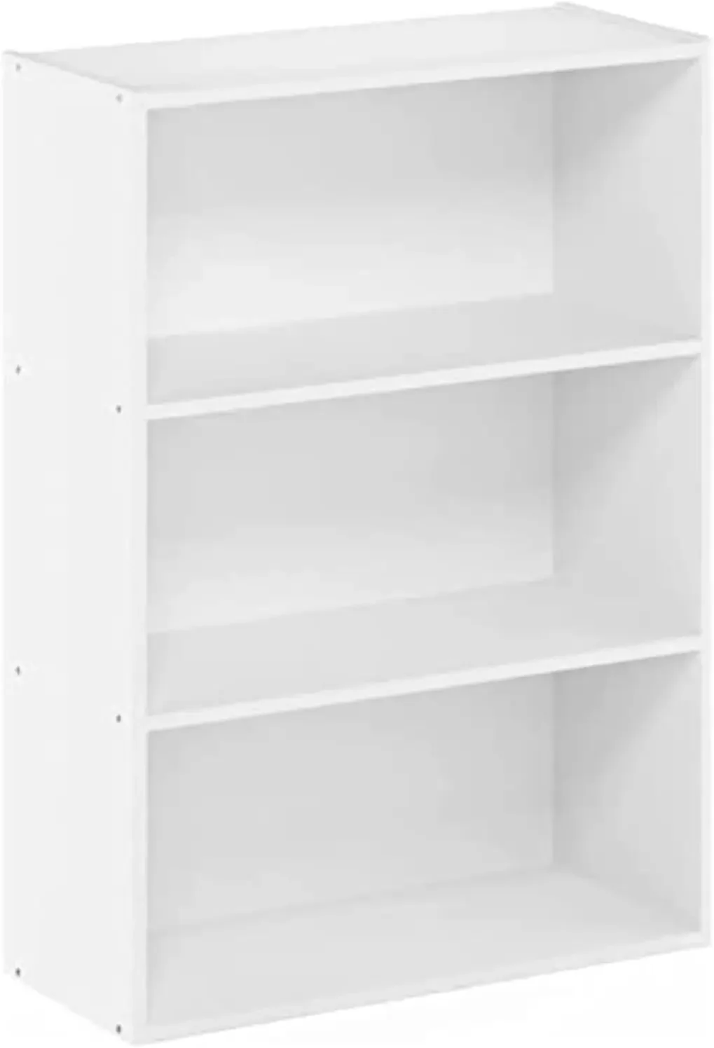 2024 USA Pasir 3-Tier Open Shelf Bookcase, Plain White Simple Stylish Design Yet Functional and Suitable for Any Room