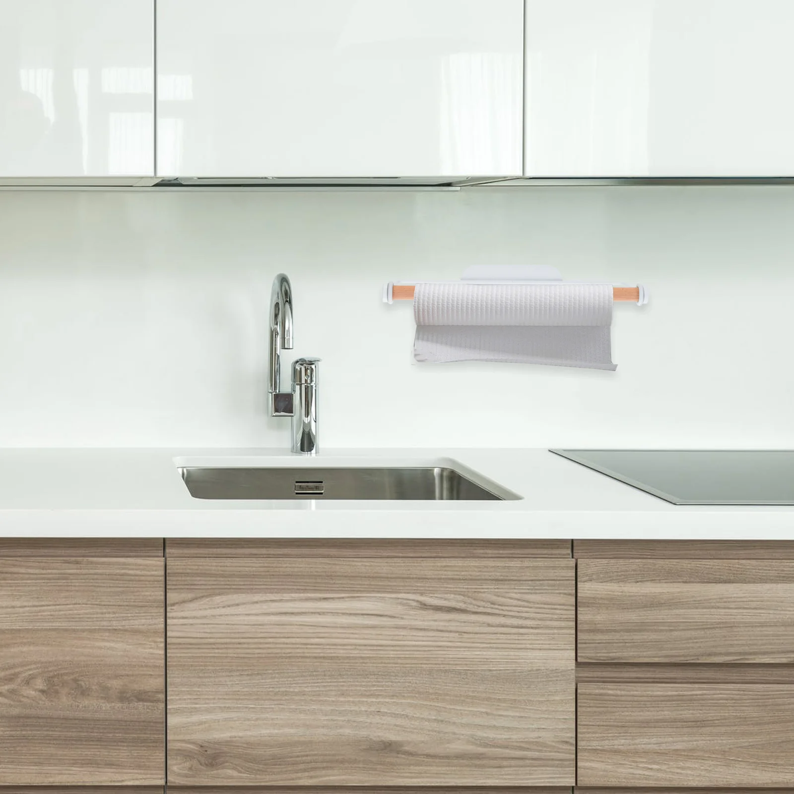 

Wall Mounted Tissue Rack Paper Towel Holder Bathroom Kitchen Shelf White Space Saving Premium Material Roll Household Item