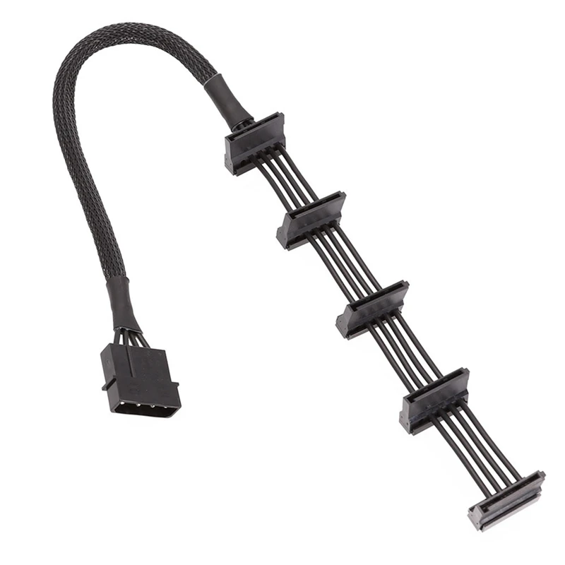 

Высококачественный практичный прочный сервер для ПК, 4 контакта, IDE Molex1 на 5 SATA, адаптер кабеля питания, разветвительные кабели 18AWG, 40 см