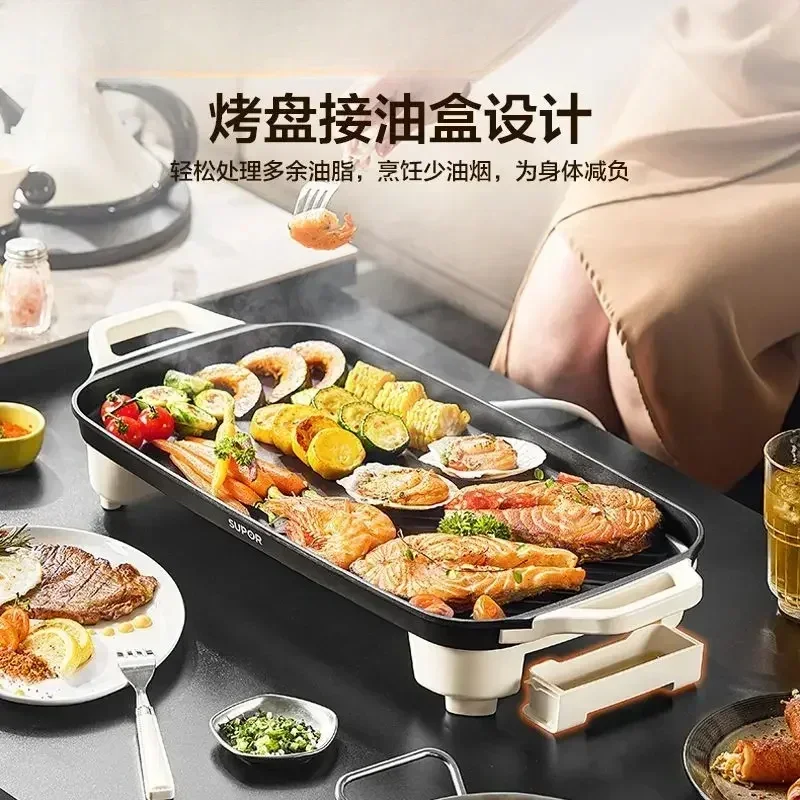 صينية الخبز الكهربائية. صينية الشواء المنزلية. غير لاصق. شواية شواء كهربائية للاستخدام الداخلي للعائلة.