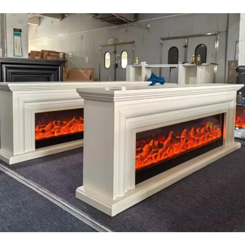 2025 New Design Freestanding Electric Fireplace TV Standard Frame Remote Controlled Metal For Household Use LED Dynamic Fire