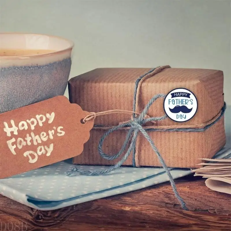 D08B Happy Father's Day Sticker Adhesive Decal Father's Day Sticker Decorative Sticker for Scrapbooking Gift Cards