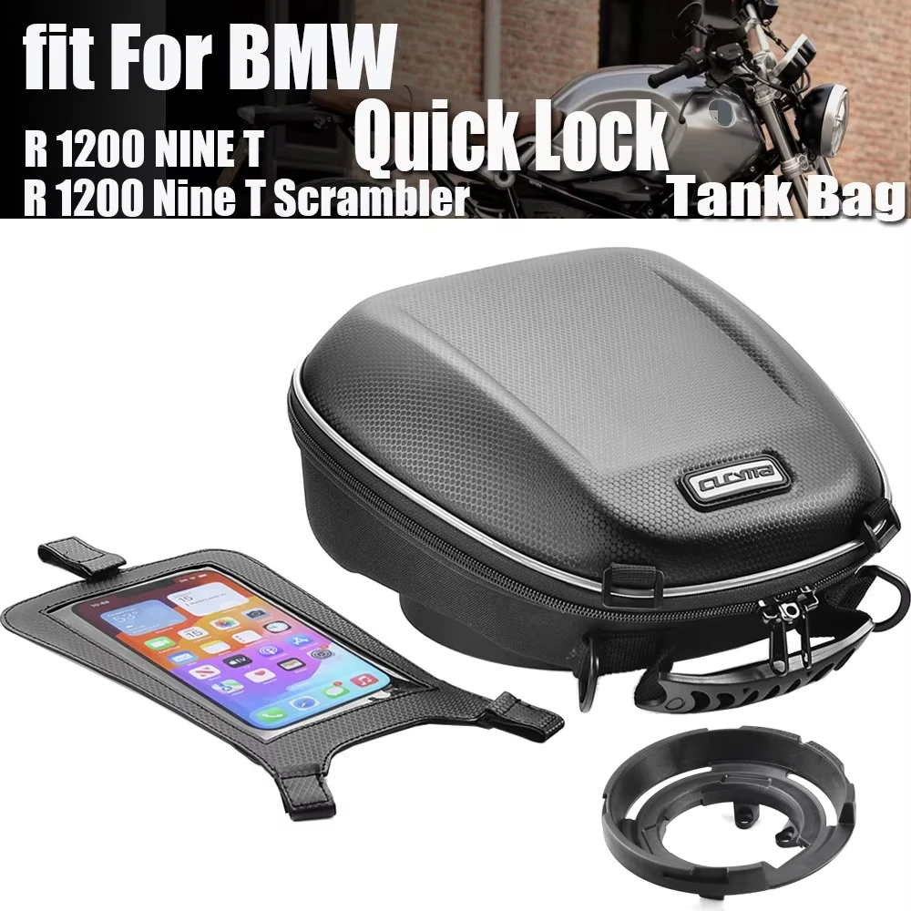 

For BMW R Nine T Pure Sport Racer Scrambler Urban G/S Fuel Gas Tank Bag Waterproof Adapter Quick Lock Navigation Luggage
