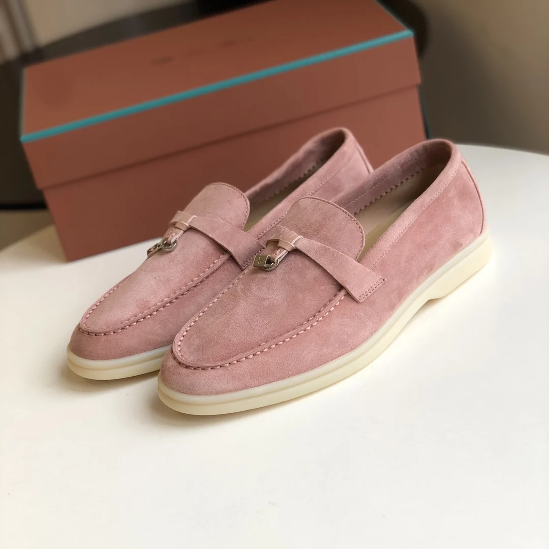 Donna-in Suede Loafers Luxury Quality Women Shoes Comfort Slip-On Elegant Female Shoes Casual Flats Large Size 42 Tassel Buckle