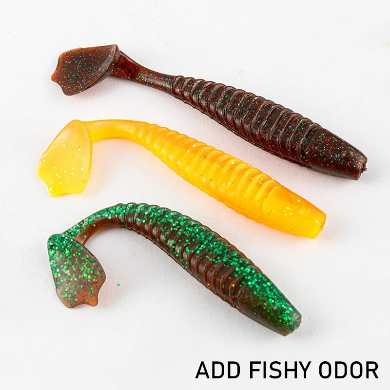 20 قطعة الطعم الصيد الناعم 55 مللي متر 65 مللي متر المتذبذب الصيد إغراء كرانكبيتس TPE الترا لينة السحر مع رائحة مريب الطعم ل باس بايك Pesca #6