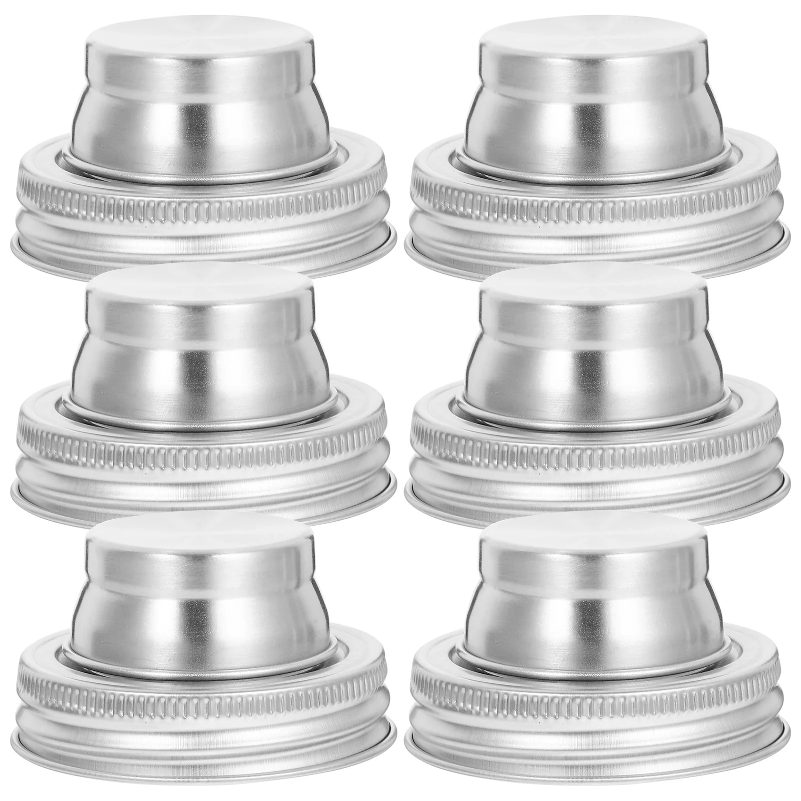 

6Pcs Stainless Steel Cocktail Shaker Lids For Jars Practical Kitchen Use Seasoning Lids Bar Tools