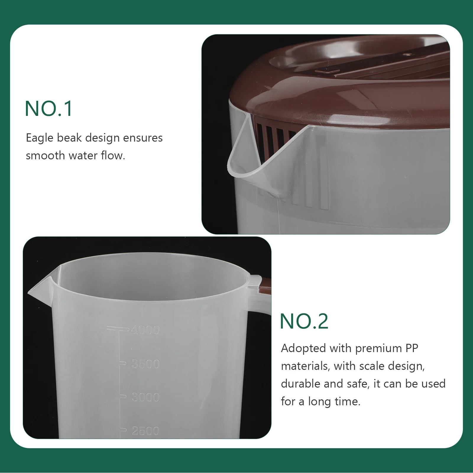 

Household Large Capacity Cold Water Jug Plastic Pitcher with Lid for Juice Milk Beverage Storage Cold Water Pitcher