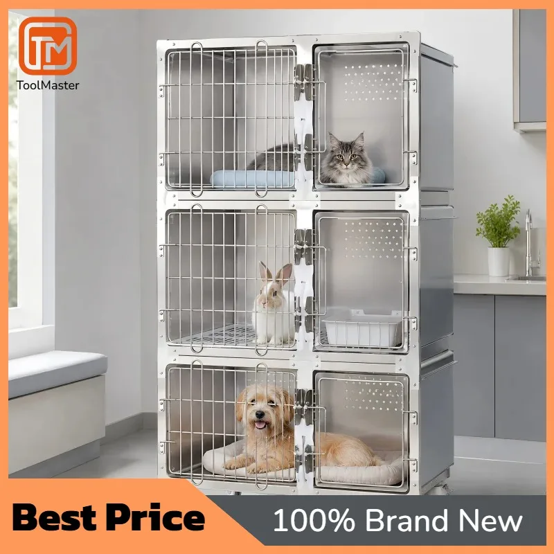 

[Hot Sale]Pet Isolation Cage Combination Stainless Steel Customizable For Dogs Pets Chickens Pigeons Animal Clinic