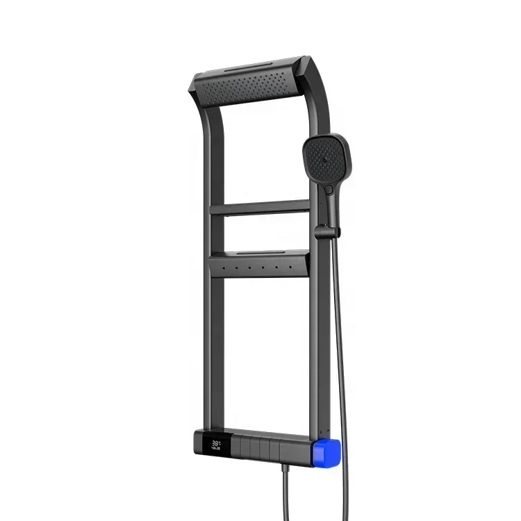 

Безопасная роскошная душевая колонна с дождевой водой для ванной комнаты, светодиодная цифровая панель дисплея, термостатическая