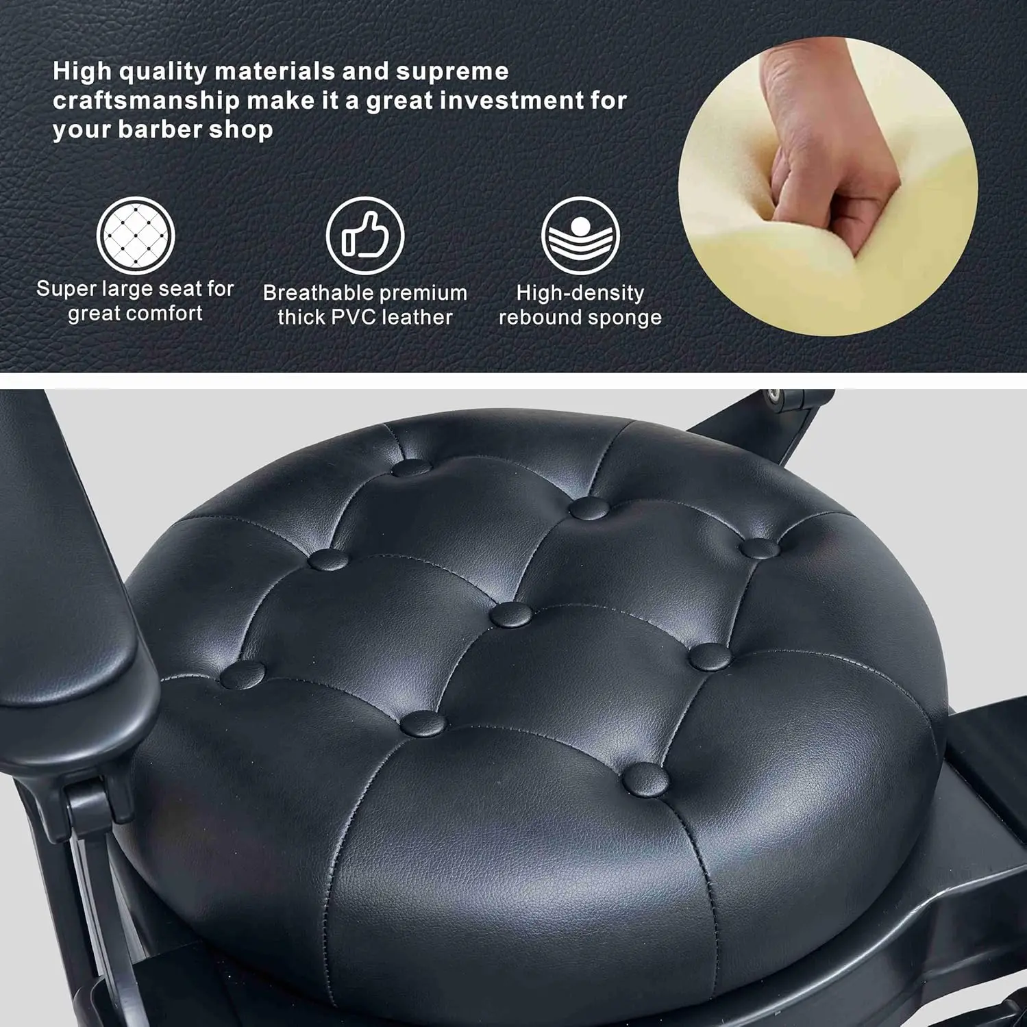 Chair for Barbershop,Heavy Duty Recline Salon Chair for Hair Beauty Stylist Tattoo Home