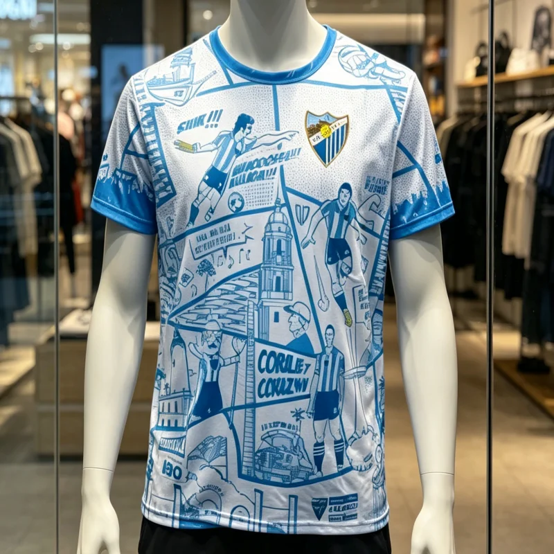 26 New Spanish Malaga Jersey Casual Sporty Style T-shirt Chelsea Boys' and Girls' Children's Football Quick-drying Print Fashion