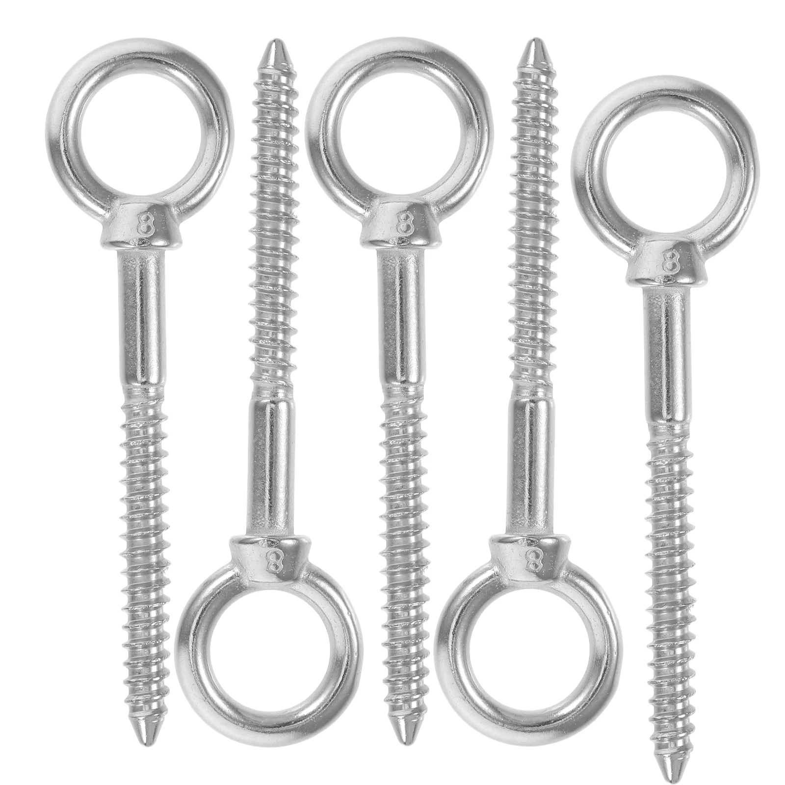 

5Pcs Stainless Steel Eye Screws Self Tapping Heavy Duty Hooks Ceiling Wall Mounting Bolts for Hanging Applications