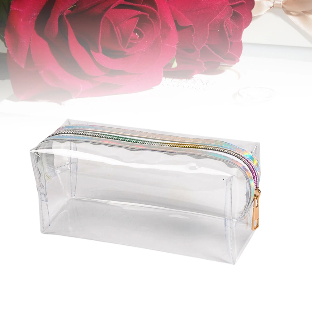

1pc Chic Bag Waterproof Transparent Makeup Storage Pouch Portable Toiletry Organizer Strong Zipper Durable Eco-Friendly