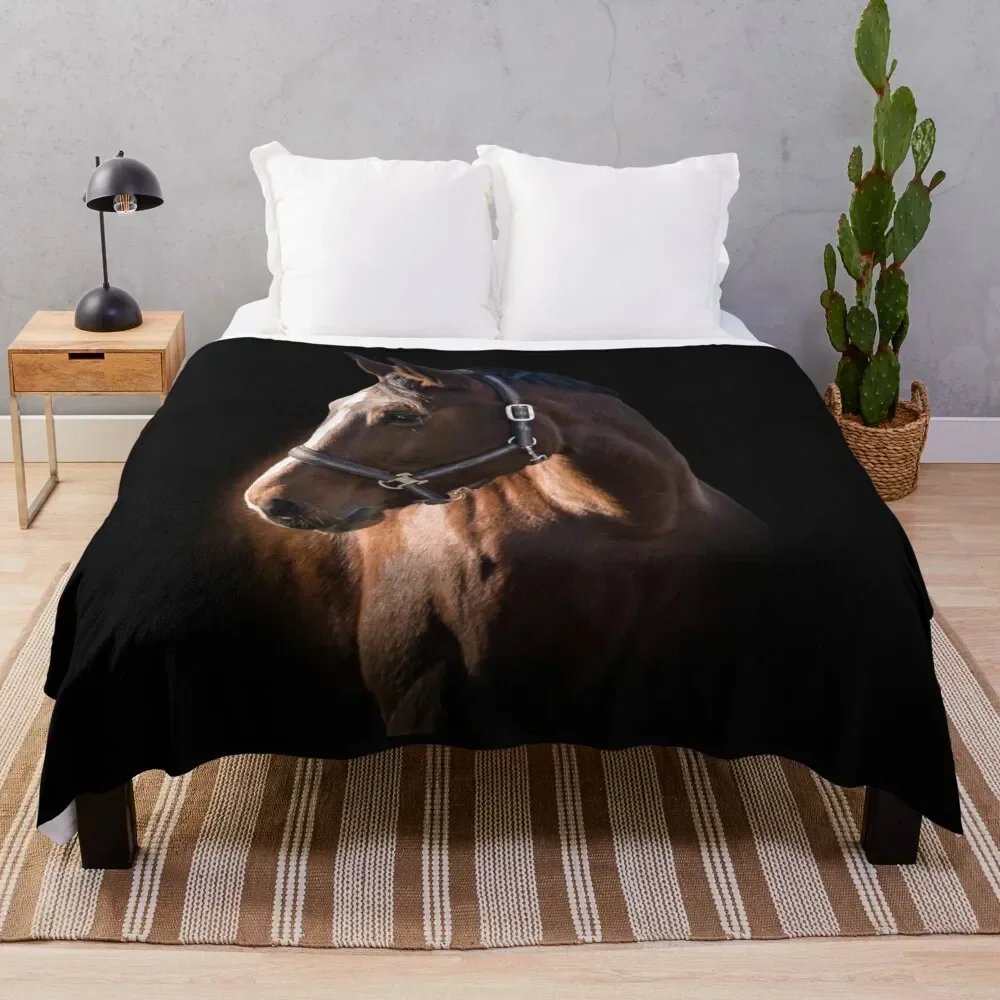 

The brown horse portrait photography Throw Blanket For Sofa Thin Thermals For Travel Nap Blankets For Baby Blankets