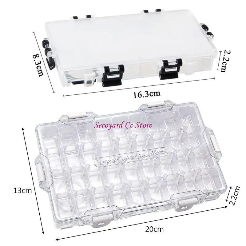 N3UC 24/36 Grids Watercolor Moisturizing Painting Palette Leakproof Paint Palette