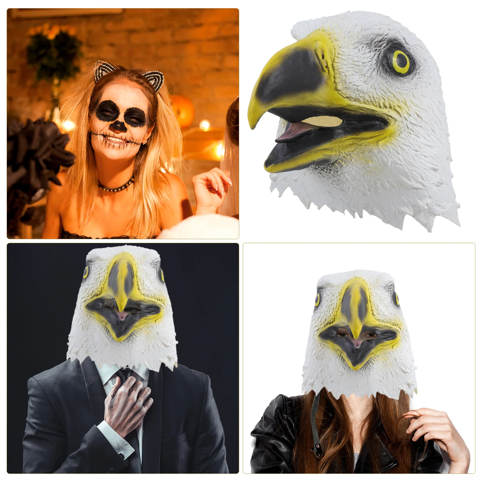 

Eagle Mask Head Cover Cosplay Halloween Costume Has Animal Masquerade Dress Up Accessory Prom