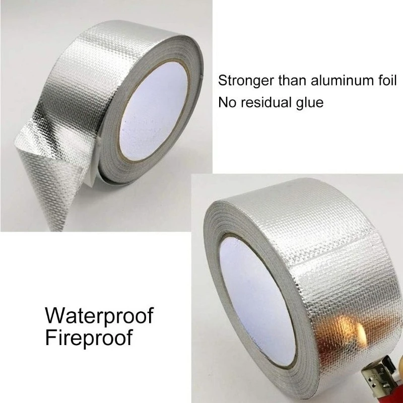 

2pcs Glass Fiber Cloth Aluminum Tape, Silver,Perfect for HVAC, Sealing & Patching Hot & Cold Air Ducts, Metal Repair Duct Tape