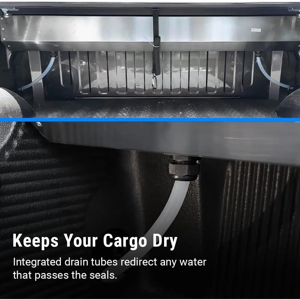 غطاء سرير شاحنة صلب قابل للسحب MB يناسب 2019-2025 دودج رام 1500 5'7 "(67.4") صندوق مسحوق مطلي باللون الأسود غير اللامع مع ألومنيوم