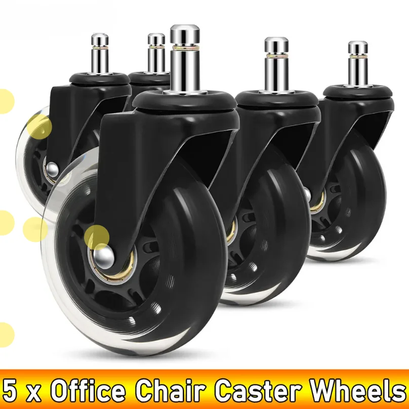 5PCS Universal Mute Caster 50KG Wheel 11mm Replacement Office Chair Swivel Rollers 360 Degree Wheels Furniture Hardware