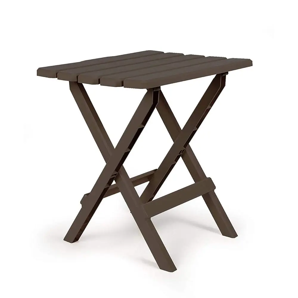 

51886 Mocha Large Adironda Portable Outdoor Folding Side Table, Perfect For The Beach, Camping, Picnics, Cookouts & More,