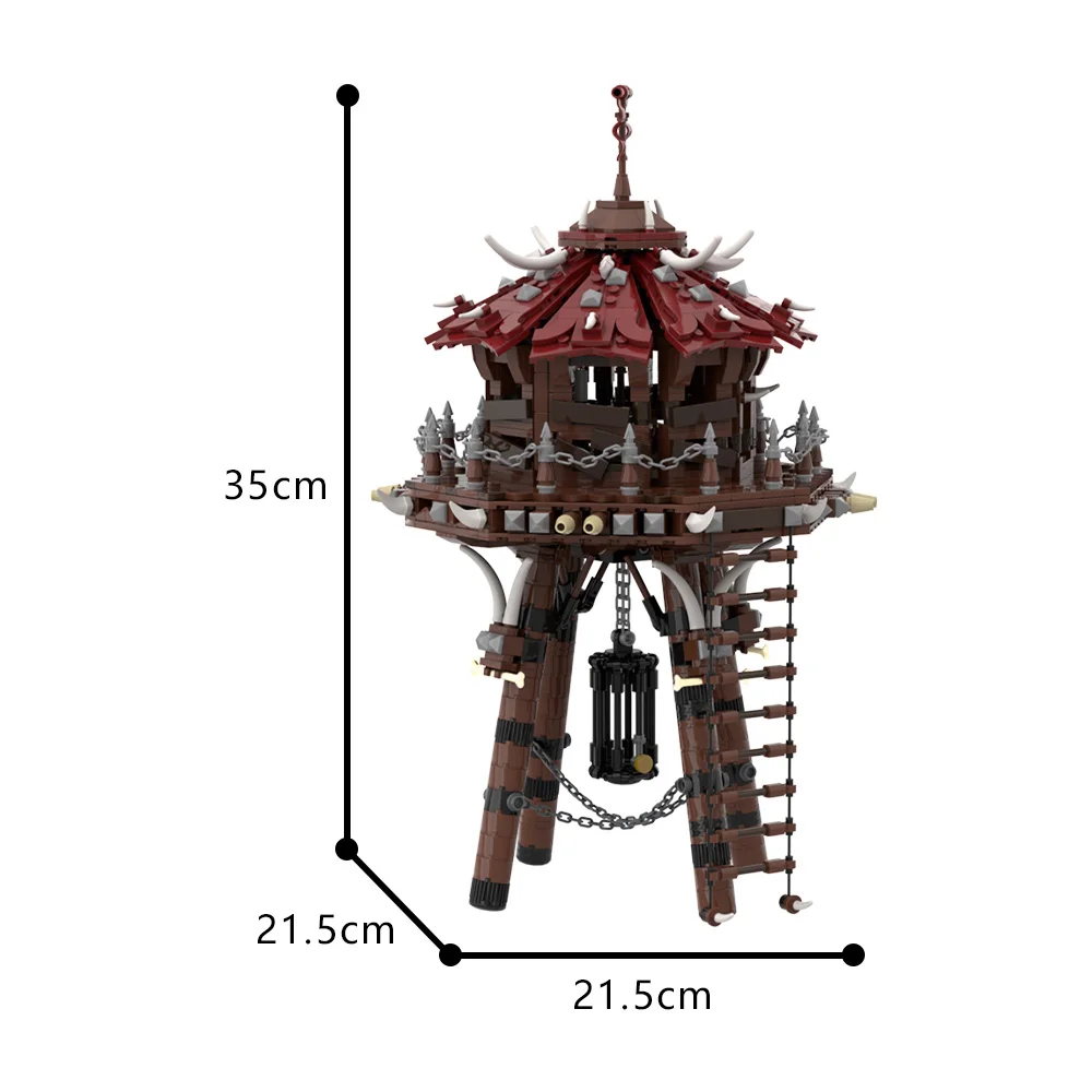 MOC Orc Boogschieten Toren Bouwstenen Model Orc Spel Middeleeuwse Architectuur Kasteel Wachttoren Bakstenen DIY Montage Speelgoed Kinderen Geschenken - afbeelding 1