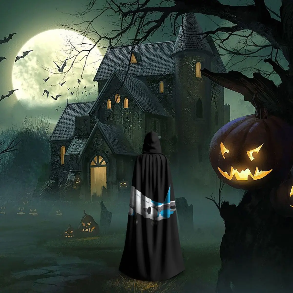 3d самолет для путешествий, длинный плащ с капюшоном, средневековый костюм ведьмы, накидка для косплея, пальто на Хэллоуин для взрослых, унисекс