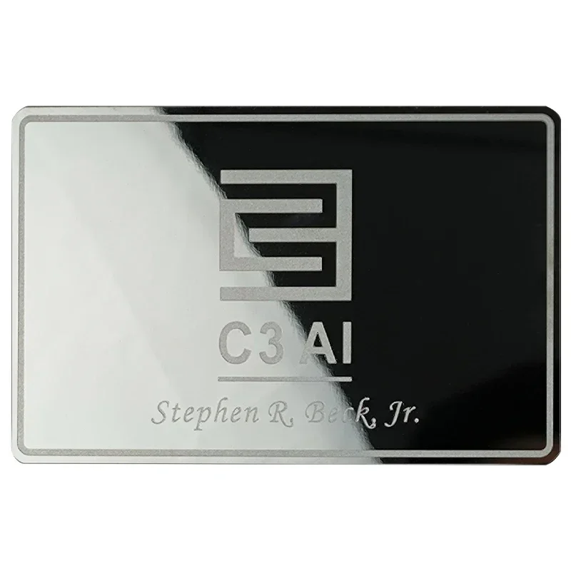 Atacado barato personalizado gravado em aço inoxidável corte a laser nome preto prata espelho acabamento em branco cartões de visita de metal