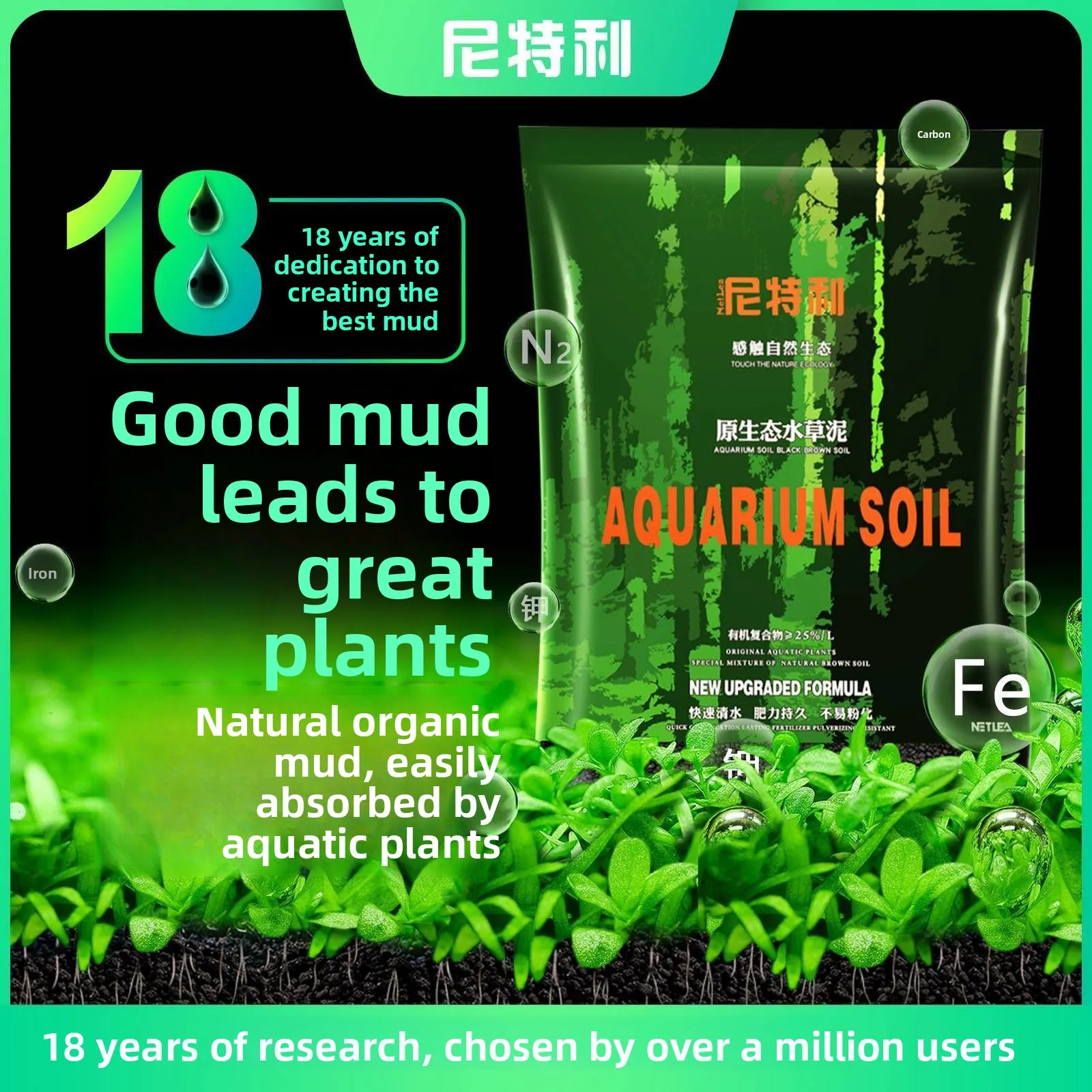 

Специализированный грунт Netlea для аквариумов: профессиональная глина для водных растений, без пыли, для ландшафтного дизайна аквариумов, донный песок для аквариумов.